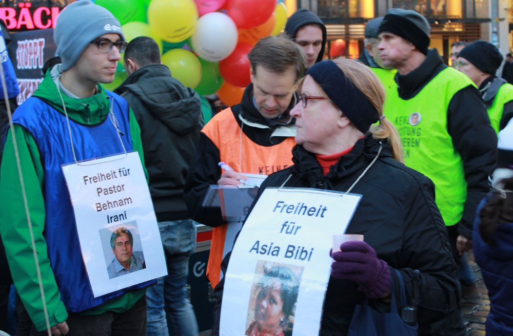 Demonstration gegen die Verfolgung von Christen