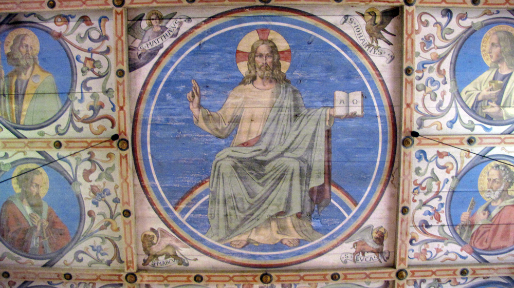 Deckenmalerei in der Dorfkirche von Semlow