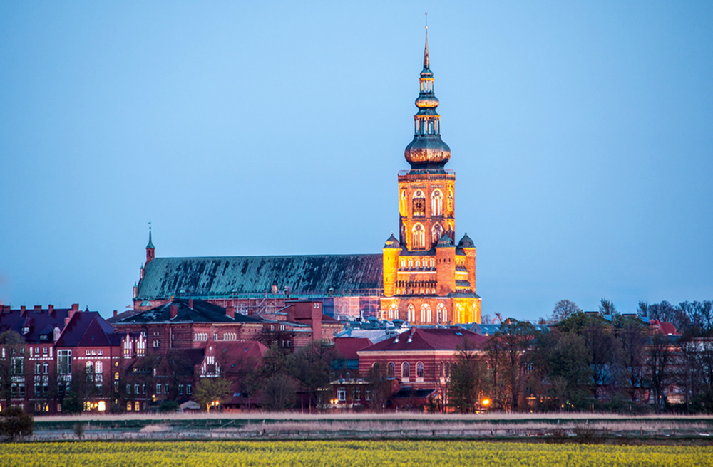 Blick auf den Greifswalder Dom St. Nikolai