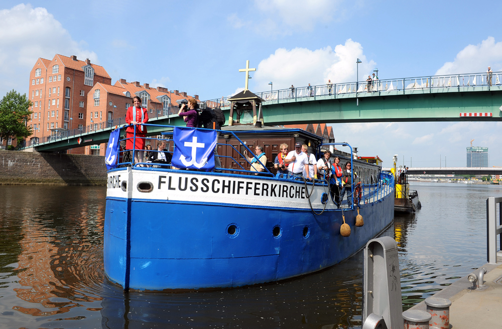 Die Flussschifferkirche in ihrem Element (Archivbild)