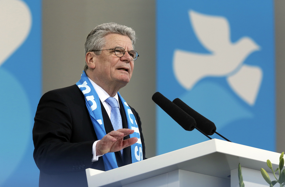 Joachim Gauck beim Hamburger Kirchentag im Mai 2013