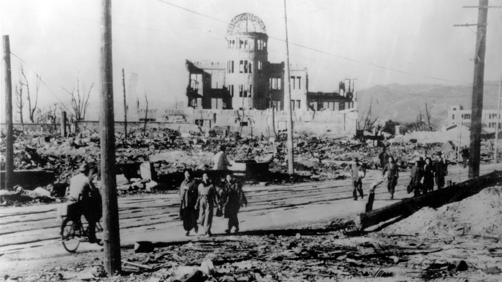 Die zerstörte japanische Stadt Hiroshima