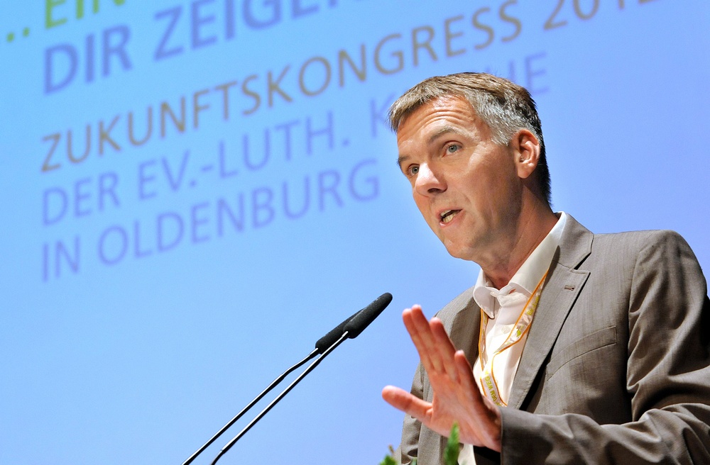 Jan Janssen im Juli 2012 bei einem Zukunftskongress der Oldenburger Kirche