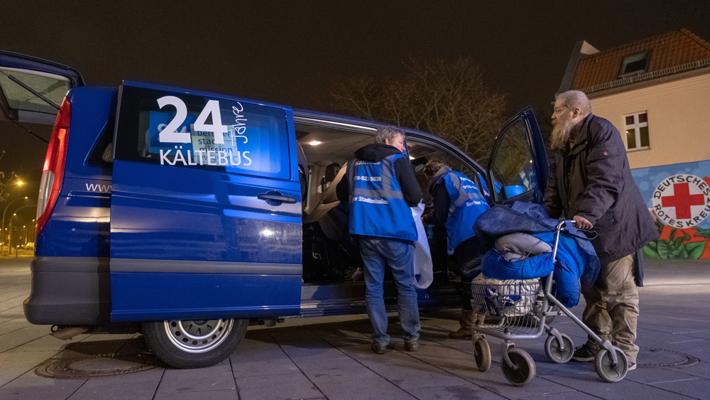 Der Berliner Kältebus im Einsatz