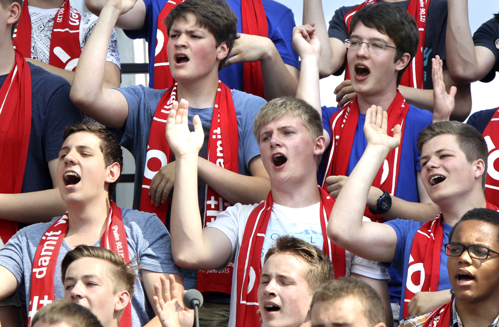 Gute Stimmung ist auf Kirchentag garantiert, wie hier 2015 in Stuttgart