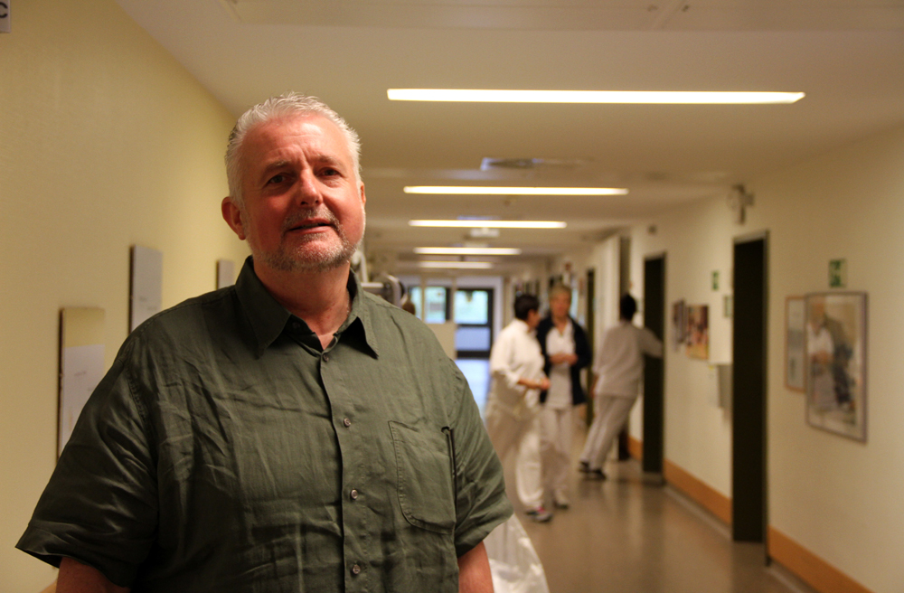 Christian Schoberth auf den Fluren des Unfallkrankenhauses Boberg