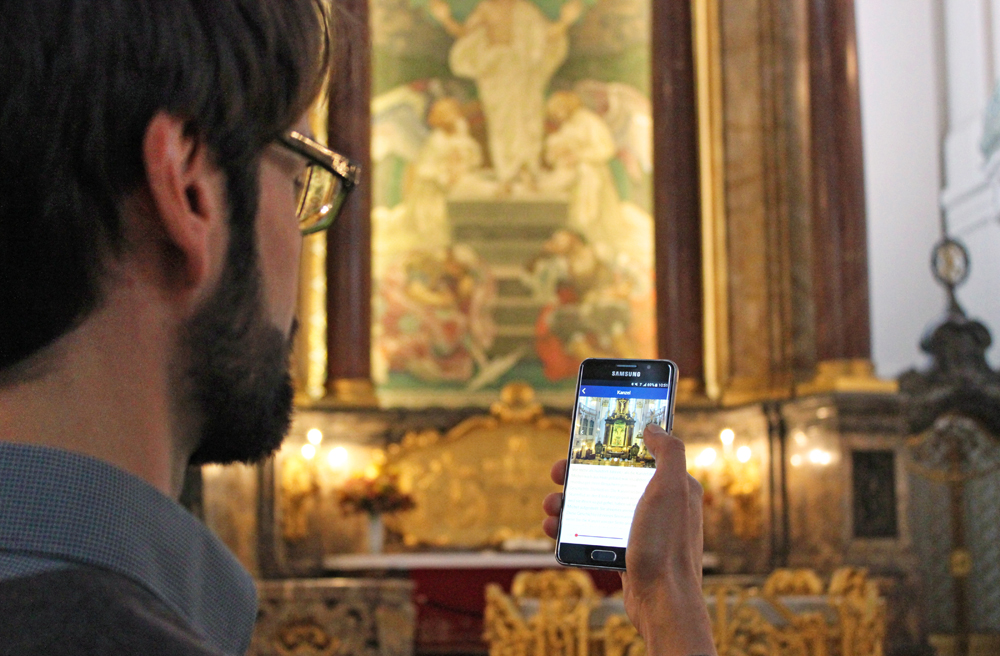Die App führt Besucher durch die Kirche
