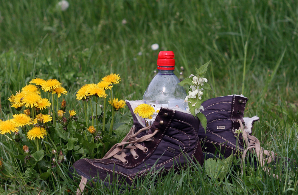 Wasser und Wanderschuhe – beides gehört zum Pilgern dazu (Symbolfoto)