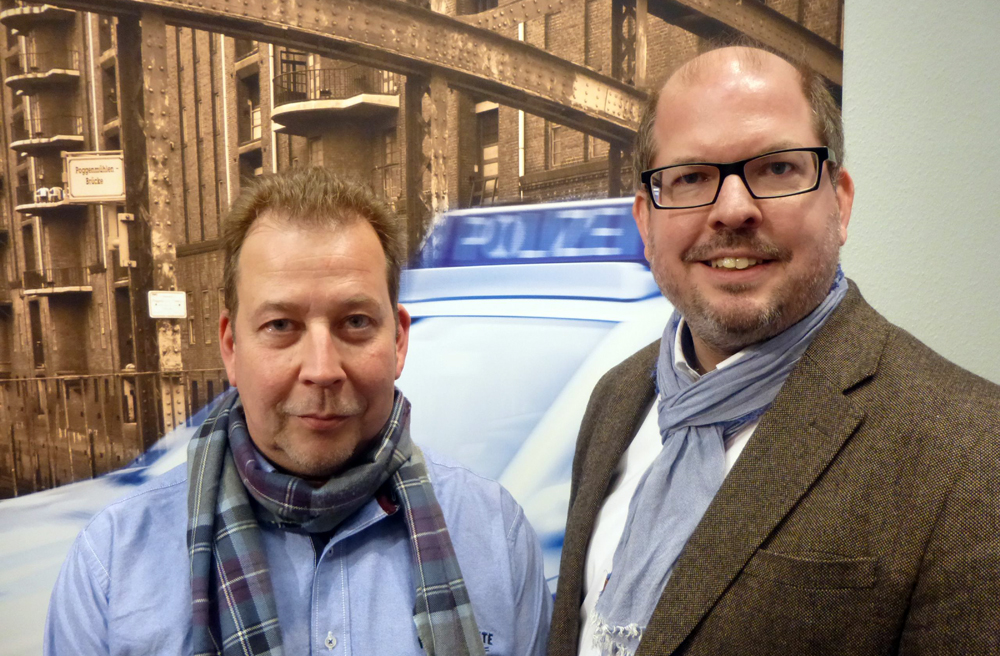 Der katholische Polizei-Diakon Marc Meiritz (li.) und der evangelische Polizei-Pastor Patrick Klein