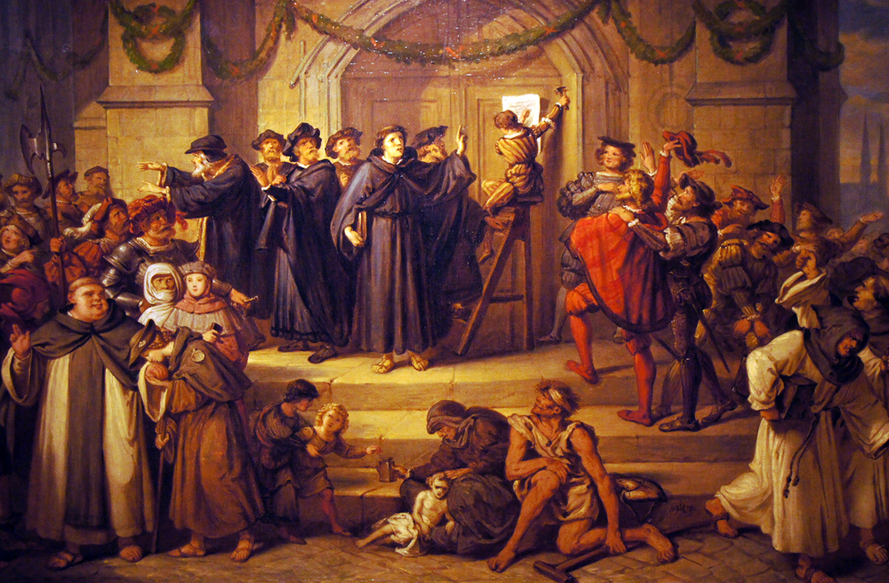 So sah der Maler Julius Hübner im Jahr 1865 den Thesenanschlag Luthers