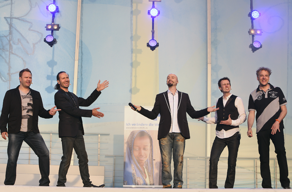 Gute Stimmung auf der Bühne: Die Wise Guys beim Hamburger Kirchentag 2013