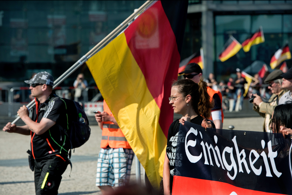 Rechtsgerichtete Demonstration am Tag der deutschen Einheit