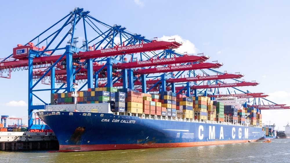 Ein Containerschiff im Hamburger Hafen (Symbolbild)