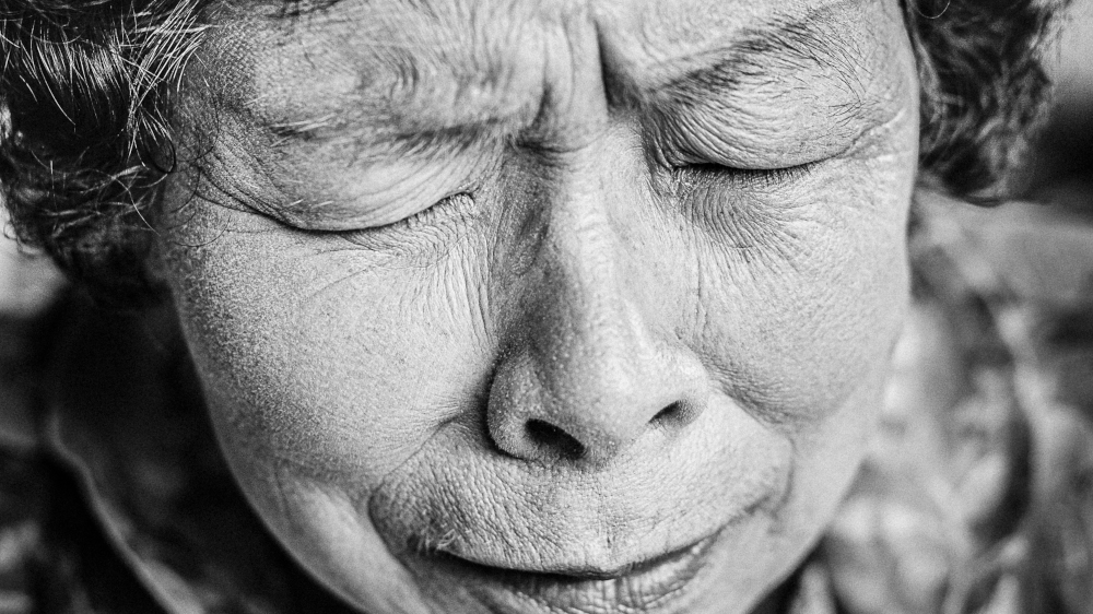 Porträt eines der Opfer vom Atombombenabwurf auf Hiroshima.