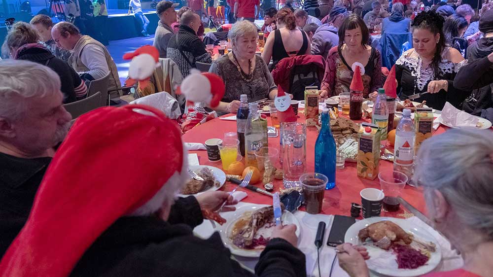 Auf ein leckeres Festmahl mussten die Obdachlosen wegen Corona leider verzichten