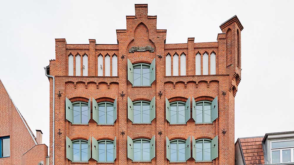 Der Kornspeicher "Die Eiche" am Lübecker Hafen