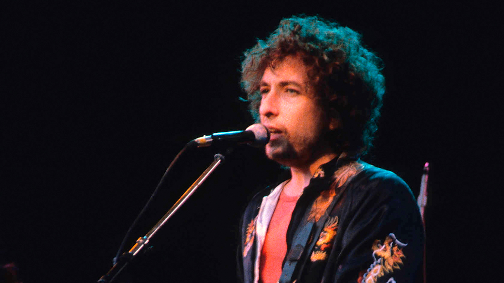 Bob Dylan bei einem Konzert 1981 in Hamburg.