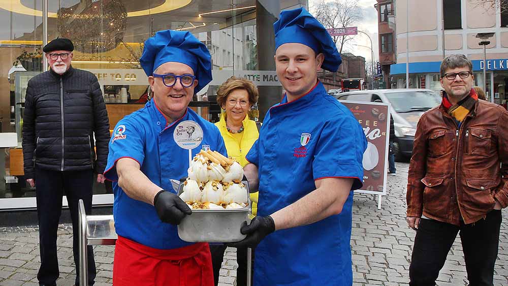 So sieht das Luther-Eis aus. Um herauszufinden, ob es auch schmeckt, hilft nur ein Besuch in Worms