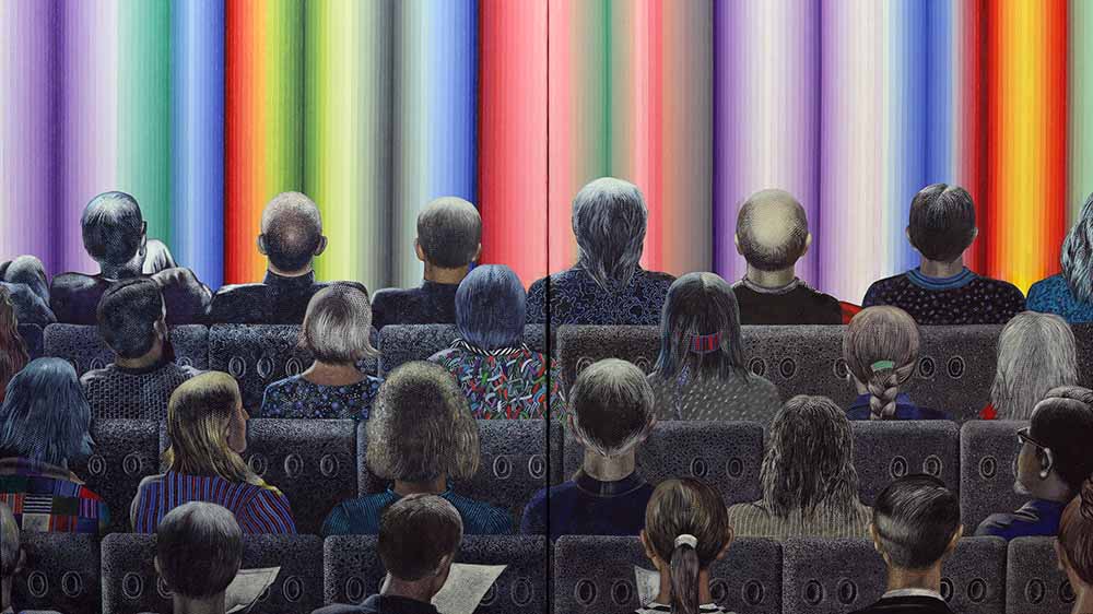 "Kunstbetrachtung II" heißt dieses Werk, das kurz vor der Pandemie entstanden ist