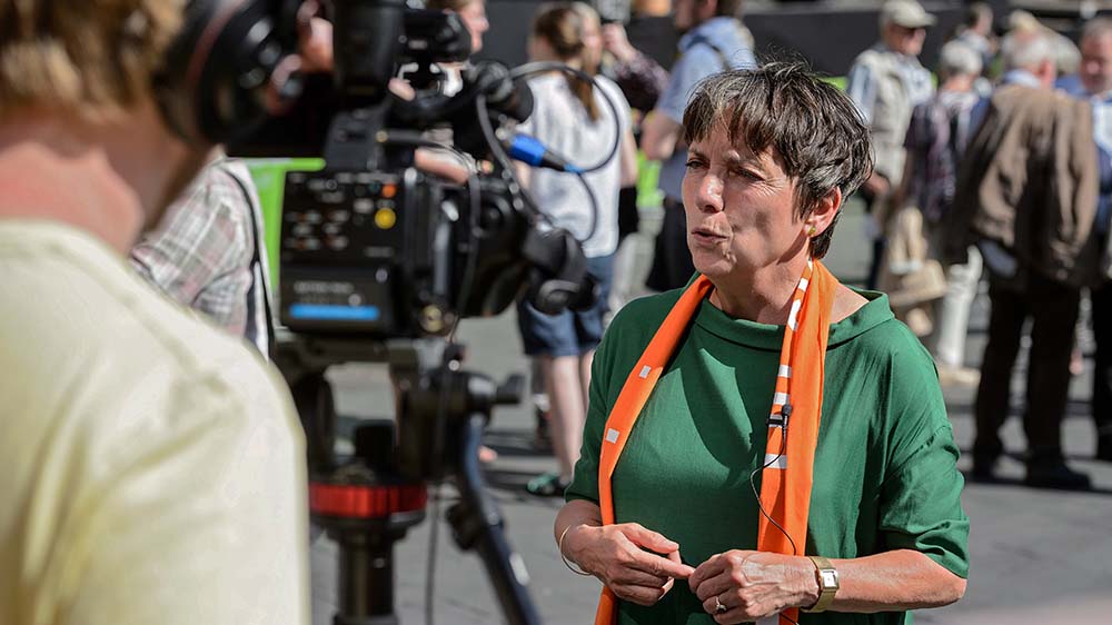 So war es beim Kirchentag 2017: Margoßt Käßmann gibt ein Interview nach ihrer Bibelarbeit