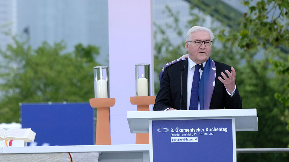 Bundespräsident Frank-Walter Steinmeier sprach beim Abschlussgottesdienst