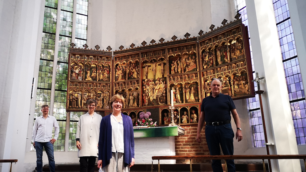 Kümmern sich um den Erhalt von St. Nikolai: Heiko Seidel, Nicole Hansen, Maren Schmidt und Markus Freitag (v.l.).