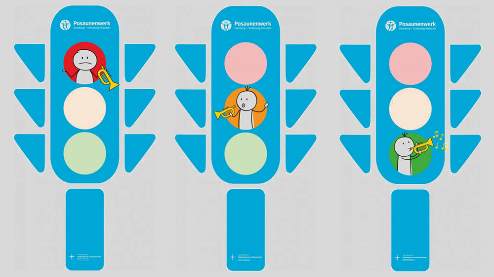 Dank dieser Ampeln wissen Posaunisten, was Sache ist