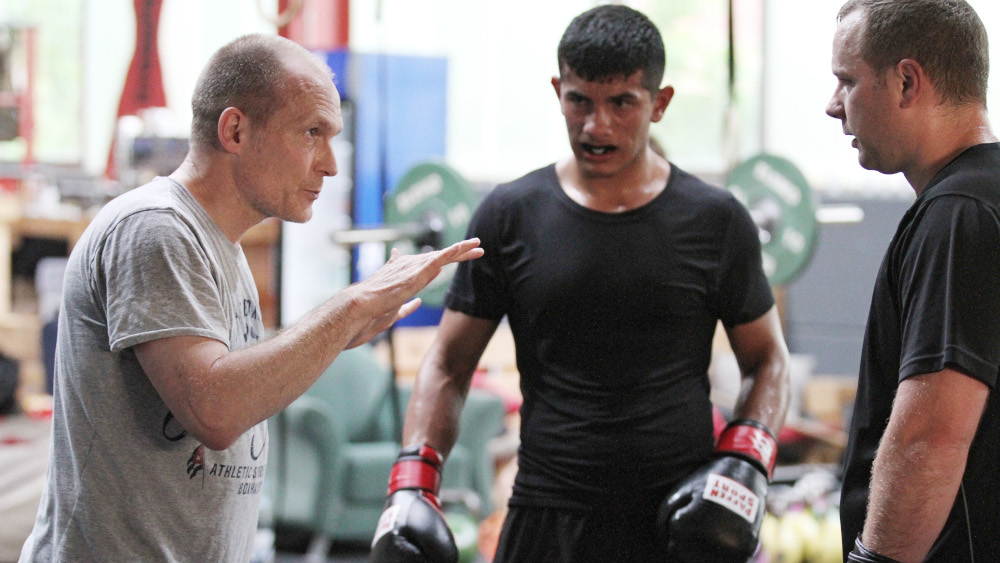 Boxtraining mit Trainer und Sonderpädagoge Arwed Marquardt.