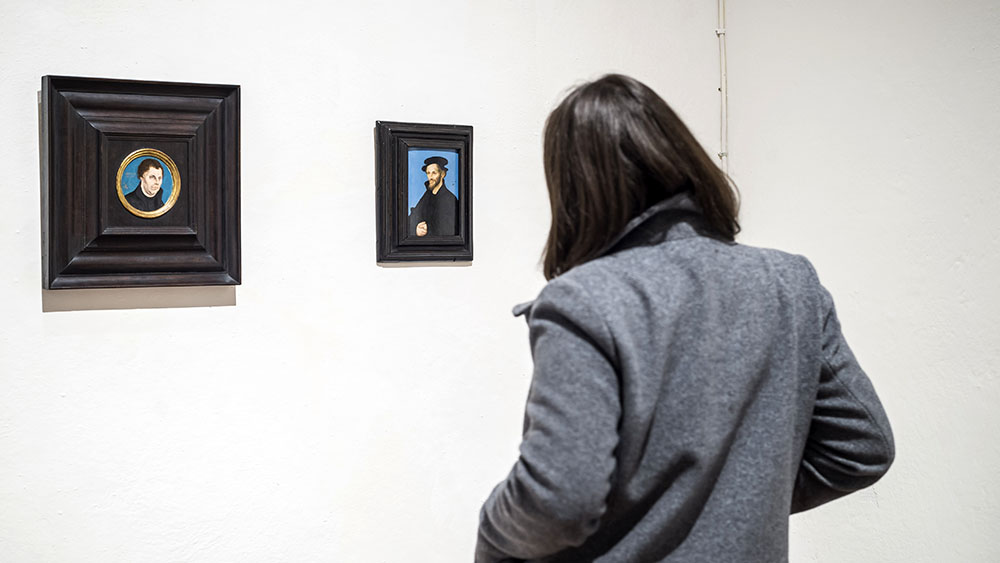 Ein Bild Martin Luthers, gemalt von Lucas Carnach dem Älteren