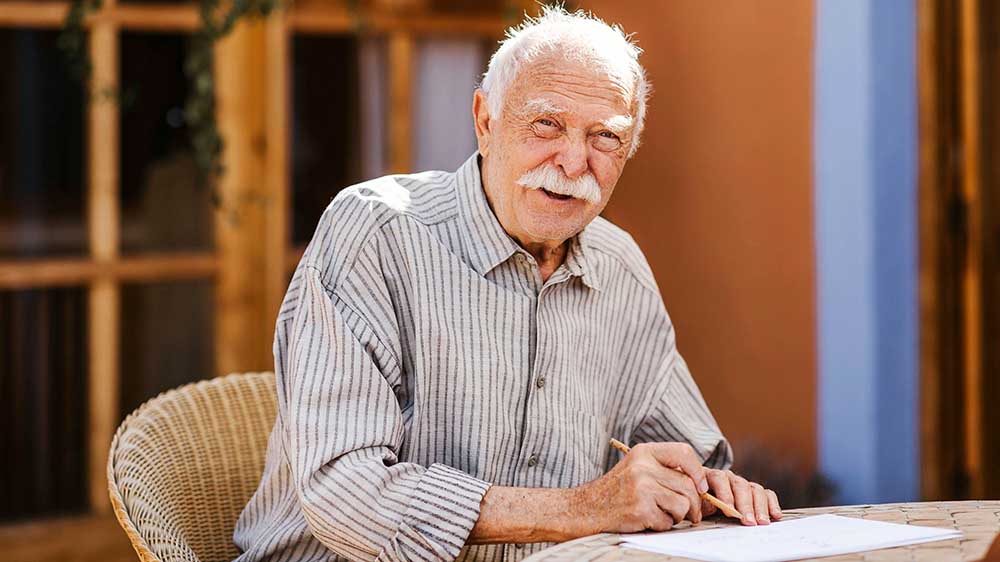 Janosch im Februar 2021 in seinem Haus auf Teneriffa