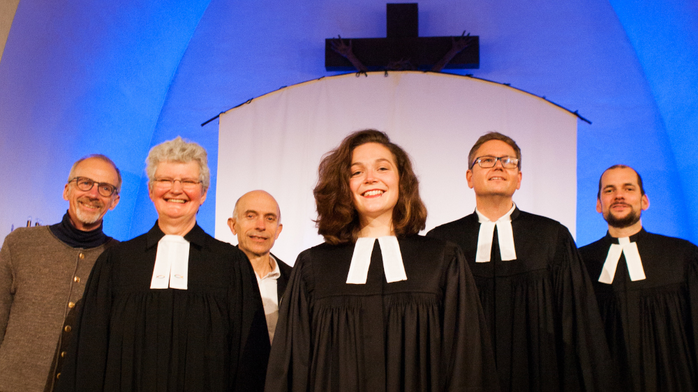 Vikarin Anna Böllert mit dem Pfarrteam der Gemeinde Winterhude-Uhlenhorst. 