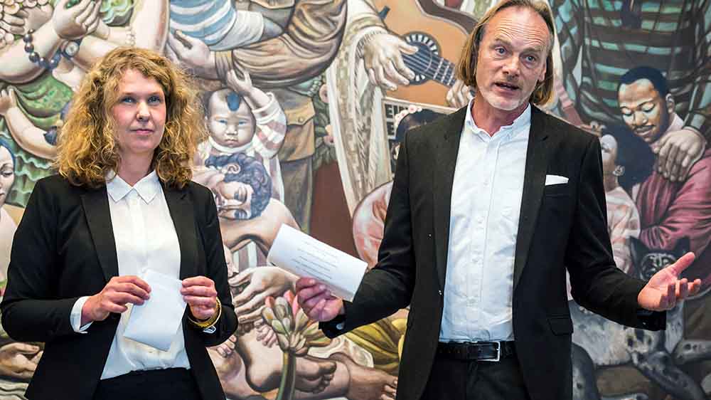 Antje-Britt Mählmann, Leiterin der Kunsthalle St. Annen Lübeck, und Jörg-Uwe Neumann, Leiter der Kunsthalle Rostock