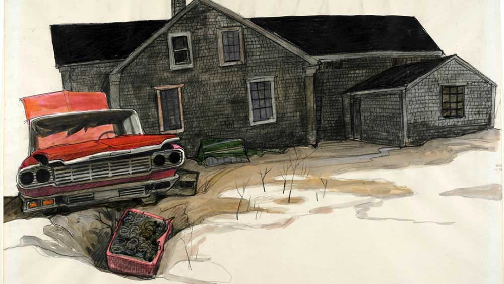 Tom Ungerers Zeichnung "With no eyes to cry with"