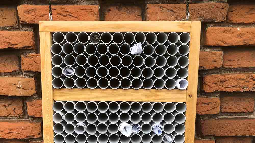 In diese kleinen Röhren werden die Zettel gesteckt