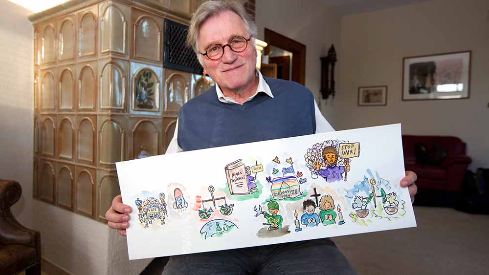 Image - Ein Pazifist mit Pinsel und Stift