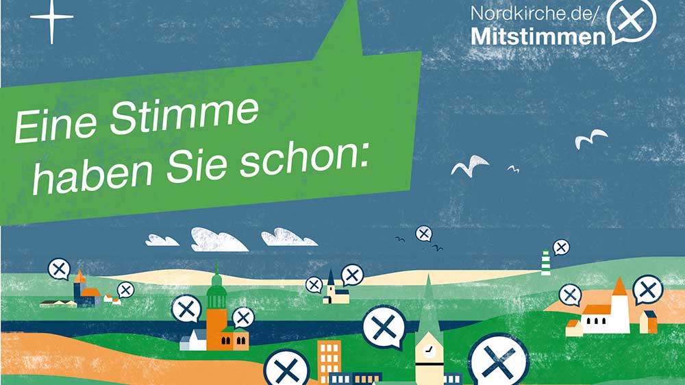 Mit diesem Motiv wirbt die Nordkirche für die Wahl