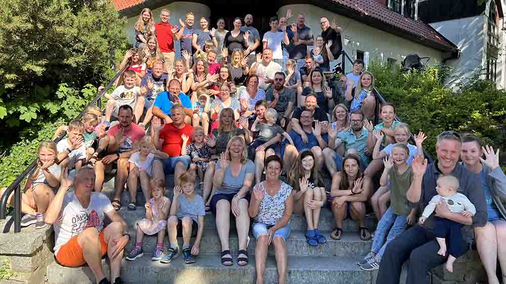 Gruppenfoto von der Familienrüstzeit auf Usedom