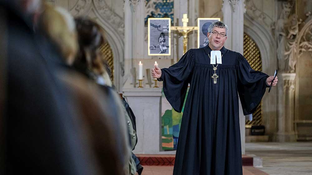 Friedensbeauftragte Friedrich Kramer beim Eröffnungsgottesdienst der Synode