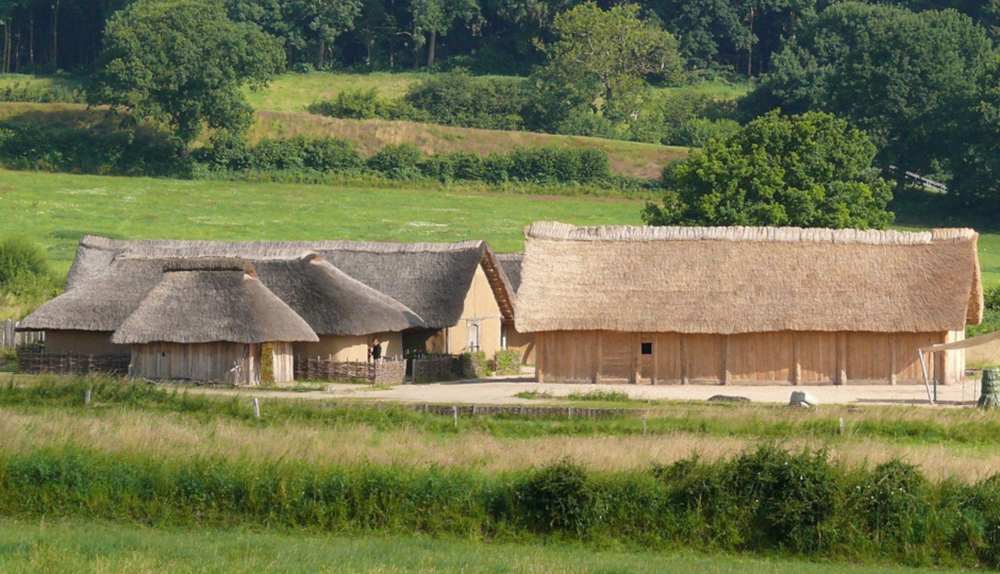 Die Wikingersiedlung Haithabu am Danewerk bei Schleswig.