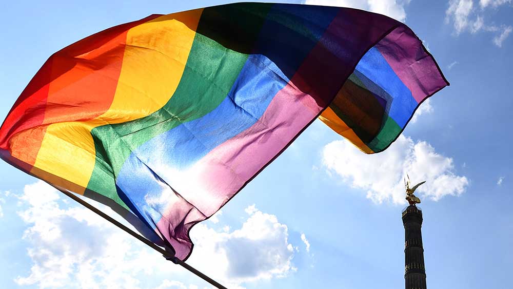 Vor der Berliner Siegessäule weht die Fahne der LGBTQ-Bewegung (Archiv)