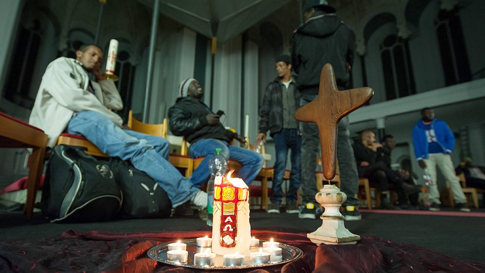 2014 besetzten Flüchtlinge die Thomas-Kirche in Berlin-Kreuzberg.