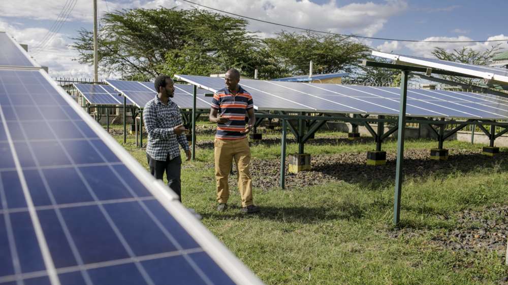 Ein Solarkraftwerk bei Nairobi: Der Anteil der erneuerbaren Energien liegt in Kenia schon bei 90Prozent