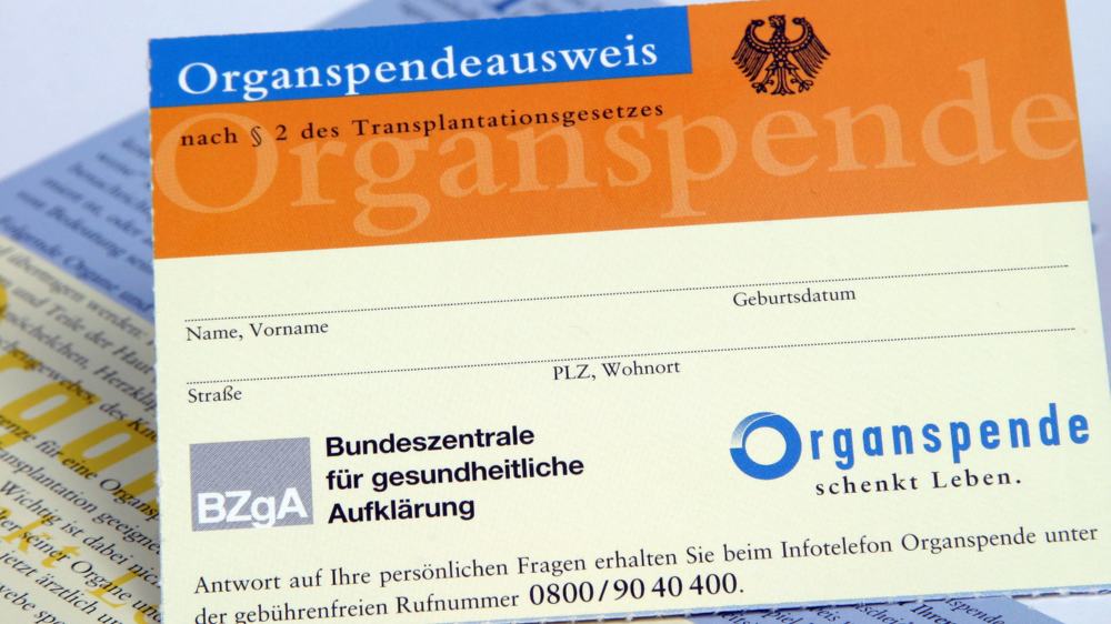 Zur Organspende braucht es eine Zustimmung mit Organspendeausweis