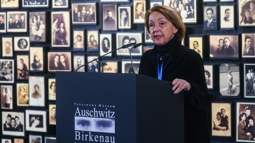 Eva Umlauf spricht am 78. Jahrestag der Befreiung des KZ Auschwitz - Birkenau