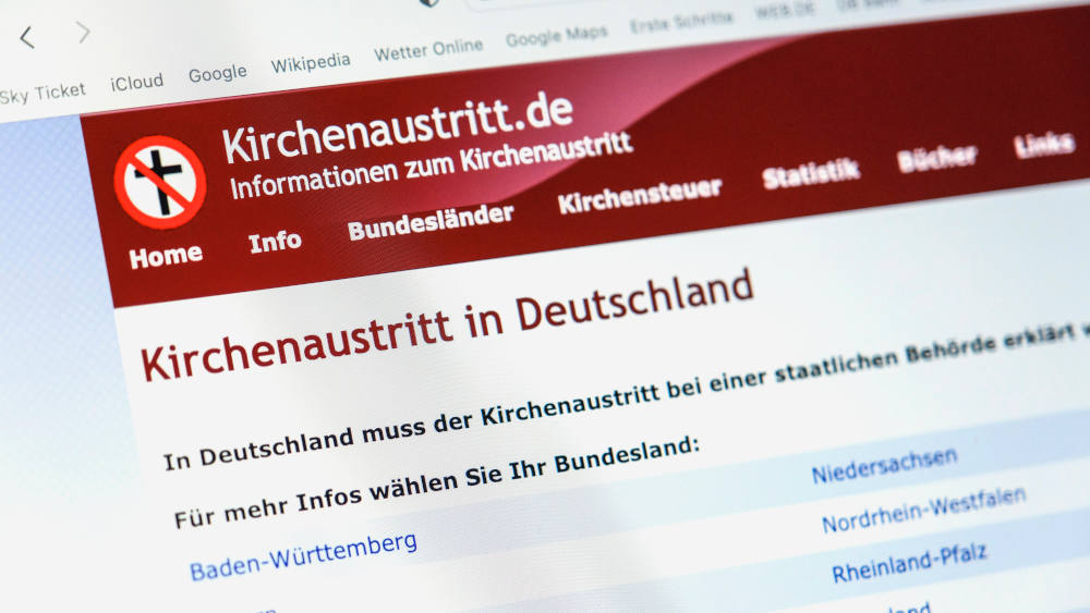 Informationen im Internet zum Kirchenaustritt in Deutschland