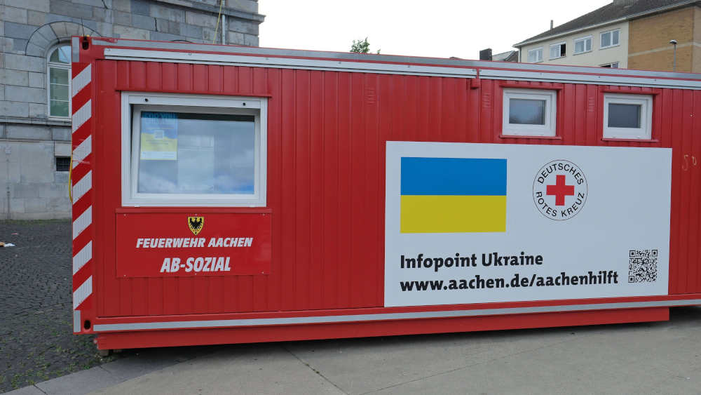 Infopoint für Flüchtlinge aus der  Ukraine in Aachen, NRW (Symbolbild)