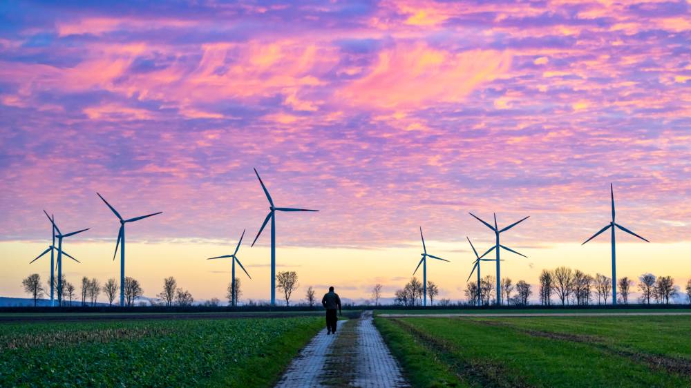 Ein Windpark bei Holzweiler, Nordrhein-Westfalen