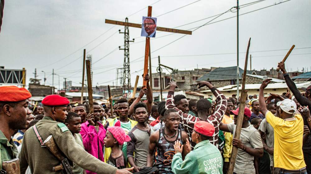 Junge Kongolesen protestieren gegen M23 und die fehlende politische Unterstützung in Goma, Ostkongo