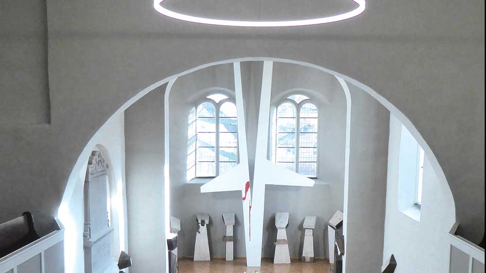 Innansicht der Stadtkirche St. Barbara in Ortrand