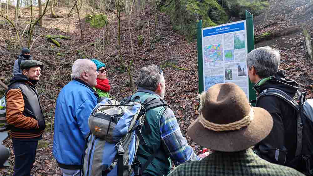 Im hessischen Naturpark Spessart sind die Wanderer der Caritas unterwegs